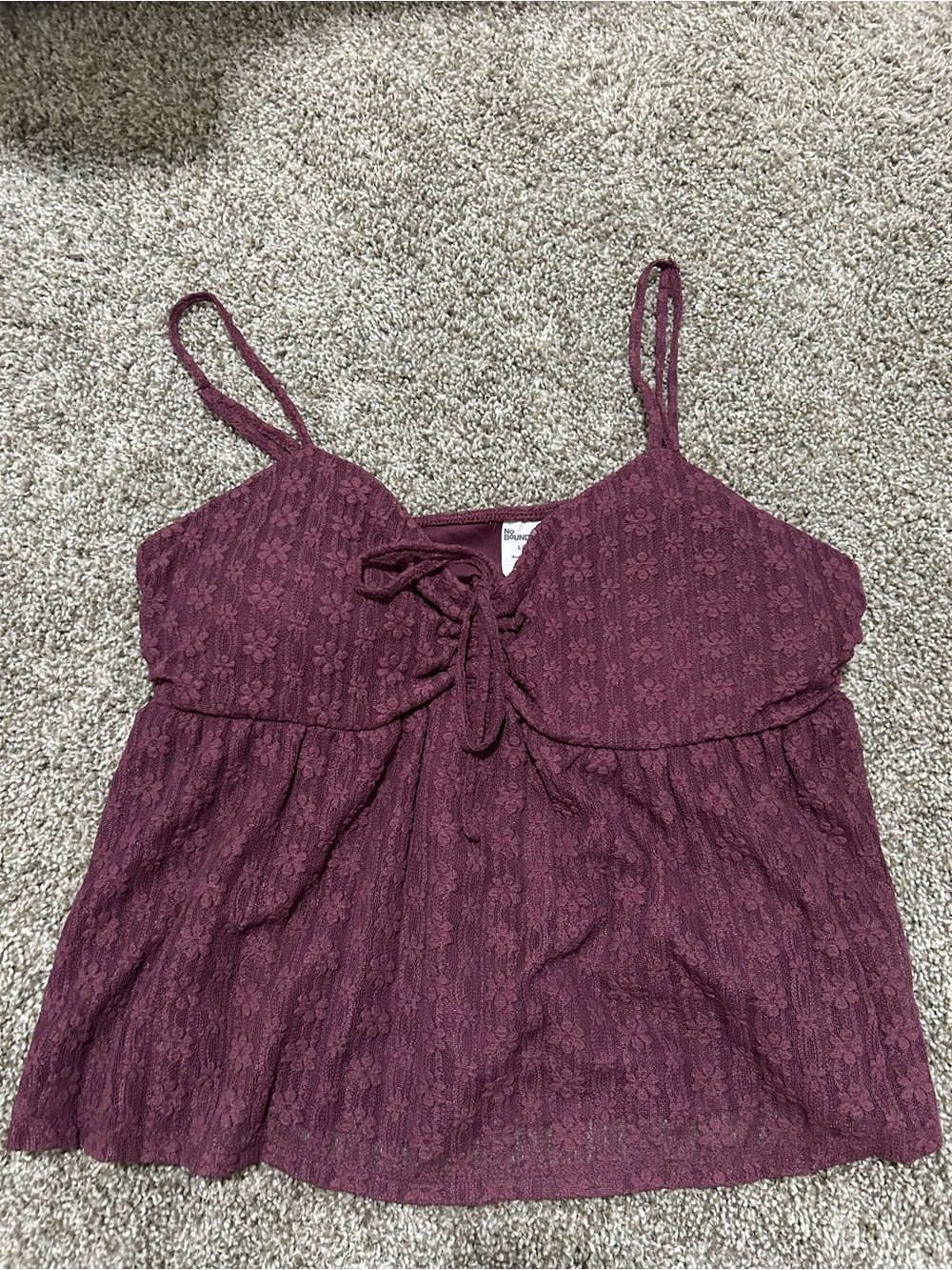 No Boundaries Lace Trim Cami in Plum